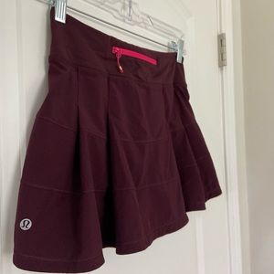 Burgundy Lululemon Pace Rival Skirt